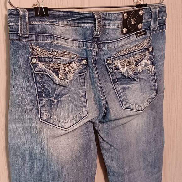 Miss Me Jeans, Size 29, Mid-Rise, Bootcut, 34W x 27L, Bedazzled - Picture 6 of 9